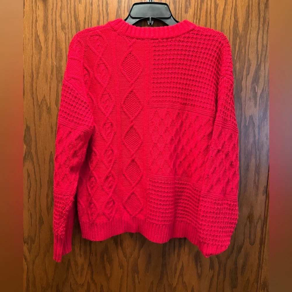 Red Cable Knit Sweater